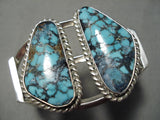 Museum Vintage Native American Navajo Blue Diamond Turquoise Sterling Silver Bracelet Old-Nativo Arts