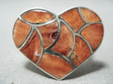 Breathtaking Zuni Spiny Oyster Sterling Silver Ring Native American-Nativo Arts