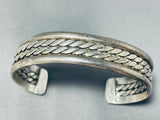 Superior Vintage Native American Navajo Double Rope Sterling Silver Bracelet-Nativo Arts