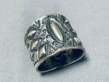 Native American Heavy 21 Gram Vintage Mens Sterling Silver Repoussed Ring-Nativo Arts