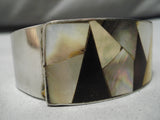 Incredible Vintage Native American Navajo Shell Inlay Sterling Silver Bracelet-Nativo Arts