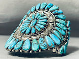 One Of The Best Ever Vintage Native American Navajo Turquoise Cluster Sterling Silver Bracelet-Nativo Arts