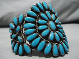 Quality Vintage Native American Navajo Teardrop Turquoise Sterling Silver American Bracelet-Nativo Arts