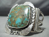 One Of Best Vintage Native American Navajo Squared Royston Turquoise Sterling Silver Bracelet-Nativo Arts