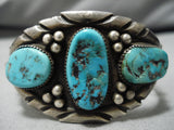 Stunning Vintage Navajo Turquoise Native American Sterling Silver Bracelet-Nativo Arts