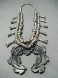 Yazzie Vintage Native American Navajo Royston Turquoise Sterling Silver Squash Blossom Necklace-Nativo Arts