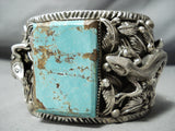 234 Grams Monster Native American Navajo #8 Turquoise Sterling Silver Lizard Bracelet-Nativo Arts