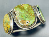 The Best Mens Vintage Native American Navajo Gaspeite Sterling Silver Bracelet Cuff-Nativo Arts