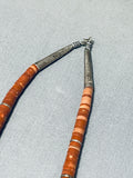 Native American Exceptional Vintage Santo Domingo Pipestone Sterling Silver Necklace-Nativo Arts