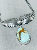 Jake Francosa San Felipe 8 Turquoise Sterling Silver Necklace-Nativo Arts