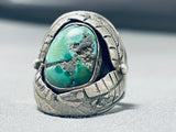 Tremendous Vintage Native American Navajo Turquoise Sterling Silver Ring-Nativo Arts