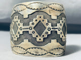 Get Your Exercise In 108 Grams Heavy Vintage Native American Navajo Sterling Silver Bracelet-Nativo Arts