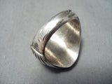 Fabulous Navajo Coral Sterling Silver Ring Native American-Nativo Arts