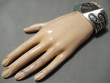 Thick! Museum Vintage Native American Navajo Multi Technique Turquoise Sterling Silver Bracelet-Nativo Arts