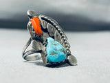 Excellent Vintage Native American Navajo Morenci Turquoise Sterling Silver Ring-Nativo Arts