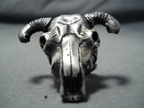 Elaborate Navajo Sterling Silver Skull Ring Native American-Nativo Arts