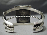 Unique Vintage Navajo Petrified Wood Sterling Silver Bracelet Native American-Nativo Arts