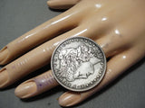Colossal Coin Sterling Silver Stamped Ring-Nativo Arts