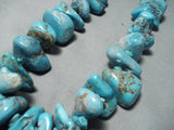 500 Grams!!! Huge Turquoise Chunk Sterling Silver Native American Navajo Necklace-Nativo Arts