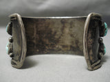 Huge And Heavy!! Vintage Native American Navajo Spiderweb Turquoise Sterling Silver Bracelet Old-Nativo Arts