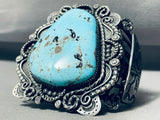Gasp! 146 Grams Vintage Native American Navajo Turquoise Sterling Silver Bracelet-Nativo Arts