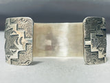 Advanced Silver Work Native American Navajo Sterling Bracelet Cuff-Nativo Arts