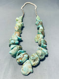 204 Grams Unique Vintage Chunky Royston Turquoise Heishi Necklace-Nativo Arts