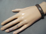 Marvelous Vintage Navajo Turquoise Sterling Silver Bracelet Native American Old-Nativo Arts