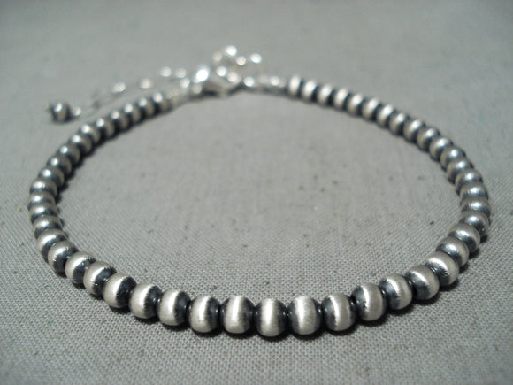 Intricate Native American Handmade Sterling Silver Pearl Adjustable Bracelet-Nativo Arts
