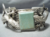 Extraordinary Native American Navajo Royston Turquoise Sterling Silver Gekko Bracelet-Nativo Arts