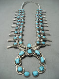 Women's Vintage Native American Navajo Turquoise Sterling Silver Squash Blossom Necklace-Nativo Arts