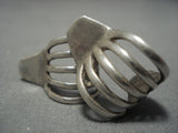 Striking Vintage Native American Navajo Antive American Sterling Silver Earrings-Nativo Arts