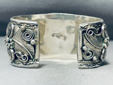 Symbolic Powerful Native American Navajo Turquoise Sterling Silver Bear Bracelet-Nativo Arts