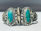 Early 1900's Vintage Native American Navajo Turquoise Sterling Silver Bracelet-Nativo Arts
