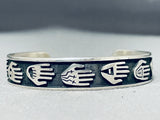 Tony Honanie Expert Vintage Native American Hopi Sterling Silver Bracelet Cuff-Nativo Arts