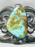 One Of The Best Vintage Native American Navajo Thorn Sterling Silver Turquoise Bracelet-Nativo Arts