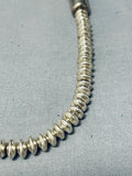 Native American Sturdy Vintage Santo Domingo Thick Sterling Silver Necklace-Nativo Arts