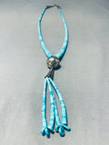 Native American One Of The Most Unique Vintage Navajo All Turquoise Heishi Jacla Necklace-Nativo Arts