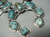Women's Native American Navajo Basalt Turquoise Sterling Silver Squash Blossom Necklace-Nativo Arts