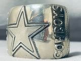 Native American Cowboys Football Vintage Navajo Sterling Silver Bracelet Cuff-Nativo Arts