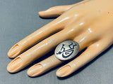 Impressive Vintage Native American Hopi Sterling Silver Kokopelli Ring Signed Loren Phillips (d)-Nativo Arts