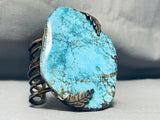 The Best Vintage Native American Navajo Blue Warrior Mine Turquoise Sterling Silver Bracelet-Nativo Arts