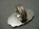Magnificent Vintage Native American Navajo Green Turquoise Sterling Silver Ring-Nativo Arts