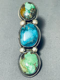 45 Gram Colossal Vintage Native American Navajo Turquoise Sterling Silver Ring-Nativo Arts