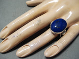Marvelous Navajo Lapis Sterling Silver Ring Native American-Nativo Arts