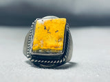 Exceptional Vintage Native American Navajo Honey Bee Jasper Sterling Silver Ring-Nativo Arts