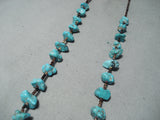 Superior Vintage Native American Navajo Turquoise Sterling Silver Necklace Old-Nativo Arts