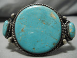 Very Important Vintage Native American Hopi Guild Turquoise Sterling Silver Bracelet Old-Nativo Arts