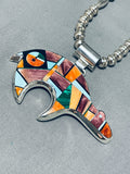 Important Inlay Master Vintage Native American Navajo Turquoise Sterling Silver Necklace-Nativo Arts