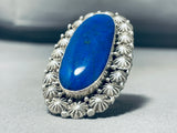 Important Biggest Vintage Native American Navajo Ben Begaye (d) Lapis Sterling Silver Ring-Nativo Arts